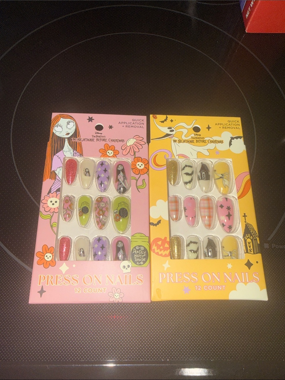 The Nightmare Before Christmas Kids Press-On Nails - Pink & Yellow